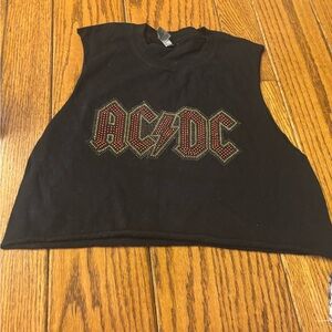 Black AC/DC Crop Top